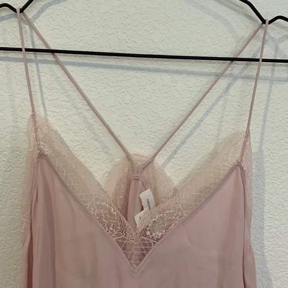 NWT Treasure & Bond Blush Baby Pink Lace Teddy Trim Cami Tank Top Size M - Picture 8 of 8